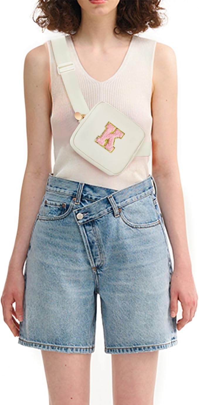 Girl Stuff - Teen Girl Gifts Trendy Stuff,Mini Cross Body Bag for Girls Belt Bag - Cute Fanny Pack for Kids Teen,Crossbody Bag for Women Trendy Belt Bag Waist Packs - Cream,K