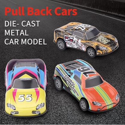 4.2 inch Pull Back Cars Toys Set, Push and Go Pull Back Cars Matchbox 1:28 Race Car 3 Pack Suitable for Toddlers 3 4 5 6 7 Year Old Kids Toys