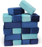 The Original Premium Plush Building Block for Kids - Certified Safe Foam Blocks in Luxuriously Soft Fabric Covers - Set of 24 (Ocean)