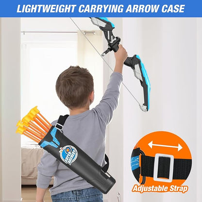 Bow and Arrow for Kids, LED Light Up Archery Set with 12 Suction Cup Arrows, 1 Standing Target, 3 Score Targets & 1 Quiver, Indoor Outdoor Sport Gifts for Boys Girls Ages 4-12, Blue