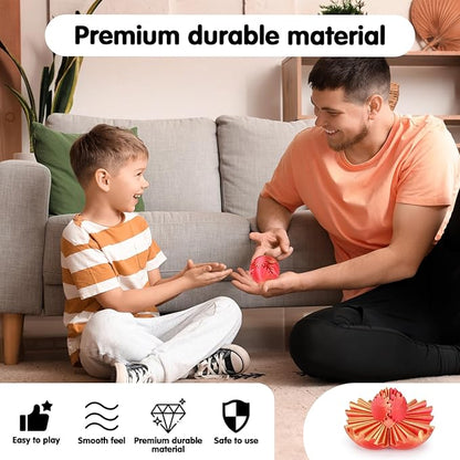 Gear Ball 3D Printed Cube Fidget Toy,Gear Sphere Fidget Toys,Sensory Toys for Stress and Anxiety Relief, Desk Toy Fidget Spinners,Stocking Stuffers for Adults & Kids Gift(Golden Red, 2.3 Inch)