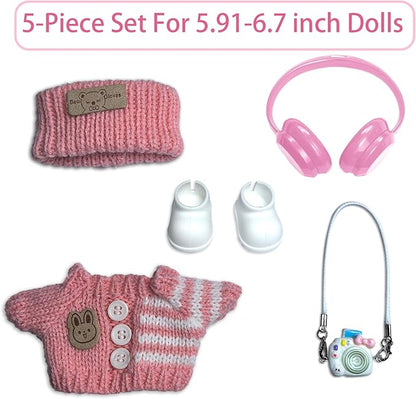 17cm Doll Clothes Set Fashion Doll Clohtes with Accessories of Doll Clothing Suitable for Various Outfits of Dolls (Style N)