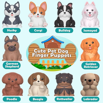 Learning Toys for Toddlers 1 2 3 Year Old Toddlers, 20Pcs Puppy Finger Puppets for Kids, Montessori Counting, Matching & Sorting Toy, Christmas Birthday Gifts for Baby Boys Girls Age 12-18 Months