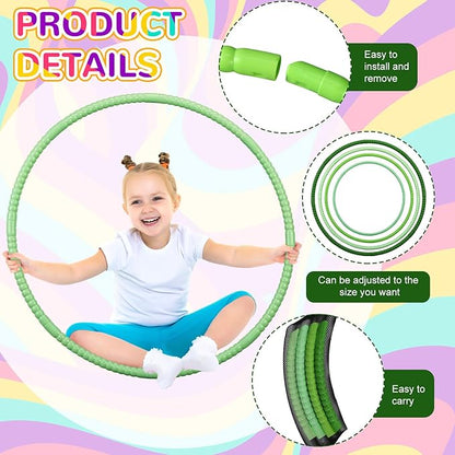 Sratte 8 Pcs Color Hoop Detachable Adjustable Hoop Exercise Ring Plastic Toys for Teens Games Gymnastics Dog Agility Equipment Party Decor, 4 Colors