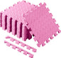 Shihanee 16 Pcs Foam Floor Baby Tiles 11.81 x 11.81 inches Foam Floor Mats Play Mats Bulk with Borders Interlocking for Kids Baby Playroom Nursery Gym（Light Pink）