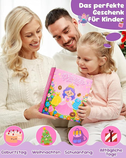 Princess Busy Board for Toddlers 2-4,Montessori Toys for 2 Year Old Girl,Educational Learning Sensory Activities Busy Book,Baby Travel Essentials for Airplane Car,Kid Birthday