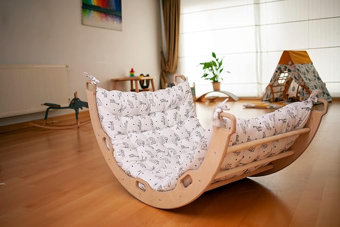 Climbing Arch Pillow Only | Cushion for Toddler Climbing Arch | Montessori Rocker Cushion | Toddler Floor Pillow for Kids (Origami)