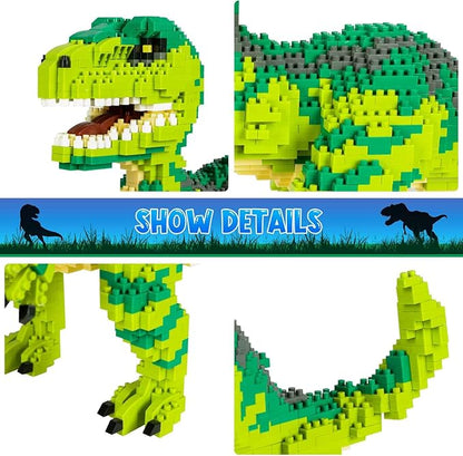Jurassic Dinosaur Micro Building Blocks, 1457pcs Velociraptor Tyrannosaurus Rex DIY Mini Diamond Blocks Bricks Toy for Boys Age 8-12 14+ Teens Adults