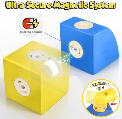Joyfresh Foam Magnetic Blocks for Toddlers, 100pcs,Big Building Block for Kids 2 3 4 5 Years Old, Soft EVA Blocks Toys Gifts for Boys Girls