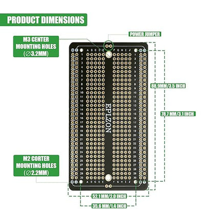 10 Pcs Solderable Breadboard PCB Board Gold-Plated Solder Breadboard for DIY Electronics Projects Apply to Soldering Projects 3.5"x2.05" (Black)