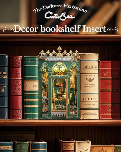CUTEBEE Book Nook Kit, DIY Miniature House Kits for Adult and Teens, Dollhouse Mini Booknook Magic House Bookshelf, DIY Craft Gifts for Family and Friends（The Darkness Herbarium）