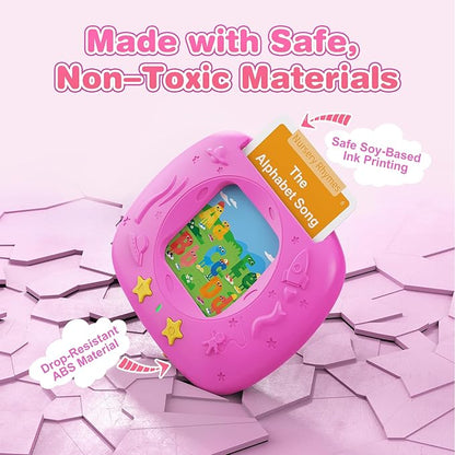 HOMESTEC Toddlers Talking Flash Cards with American Accent & 144 Sight Words, Speech Therapy Toys for 3 4 5 6 Years Old Boys and Girls (Pink)