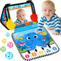 Tummy Time Mat Mirror Toys - Musical Activity Playmat Baby Toys for Newborn - Black and White High Contrast Montessori Sensory Crinkle Toy for Infant 0-3-6-12 Months Babies Boys Girls Shower Gifts