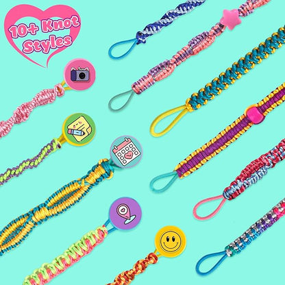 Hewaurorion Friendship Bracelet Making Kit Toys, Arts and Crafts String Maker Tool for Kids Ages 8-12, Bracelet DIY Christmas Birthday Present Gifts for Teen Girls (Yellow/Blue)