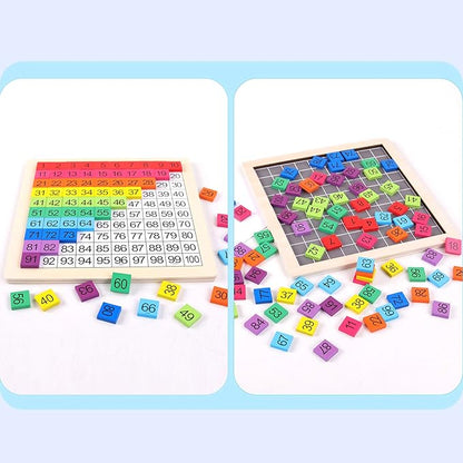 Wooden Montessori Math Counting Hundred Board Toys, 1-100 Consecutive Numbers Learning & Educational Game Toy for Kids Toddlers 3 Year Old with Storage Bag