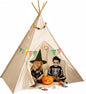 PLAYVIBE Teepee Tent for Kids - Castle Theme Indoor & Outdoor Playhouse with LED Star Lights - Halloween Party Tent, Cozy Fall Decor & Toddler Toy Fort