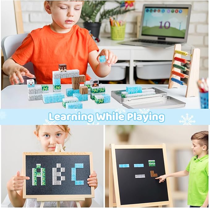 Mini Magnetic Blocks, Travel Magnet Building Toys for Kids, 45 PCS Magnetic Block Toys with Iron Box, Educational STEM Toys for Boy Girl Age 3 4 5 6 7 8 Years Old