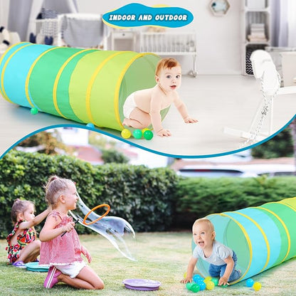PigPigPen Kids Tunnel for Toddlers,Pop Up Play Tunnel Tent for Babies or Dogs, Indoor & Outdoor Toys for Kids Backyard Playset (Cotton Play Tunnel)