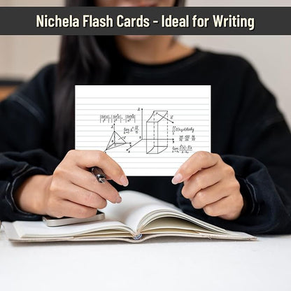 200 Pcs Index Cards 4 x 6 Inch Ruled White Index Cards, College Ruled Flash Cards for School, College, Office and Home Organization, Durable Study To Do List Note Cards with Ruled Lines, 5 Pack of 40