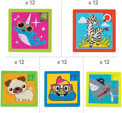 Fun Express Slide Puzzle Assortment Bulk 60 Pc