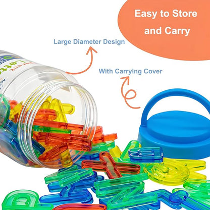 Transparent Capital Letters 52 Pcs for Light Table,Light Table Toys and Manipulatives for Kids,Educational Alphabet Set