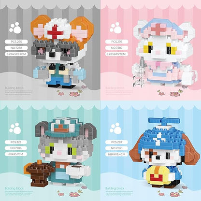 Cat and Dog Micro Mini Building Block Sets Birthday Gift for Kids, Animals Buildling Model Kits, Mini Bricks Cat and Dog Series Toys for Kids