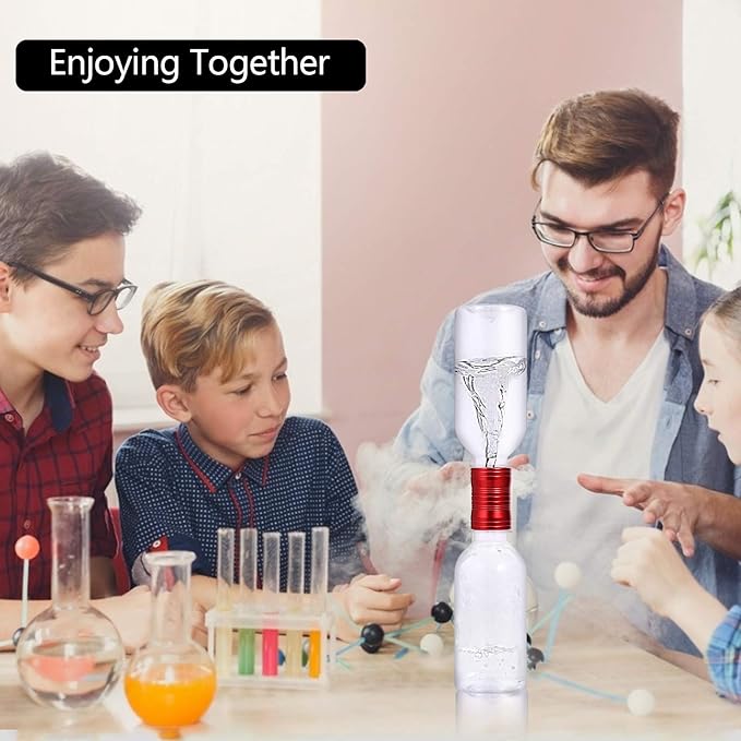 Tornado Maker, Weather Toys, Ultra-Light Aluminum Connecting Tube, Including 2 Empty Bottles, Watertight Tornado Toy, Suitable for Kids' Science Experiments (Red)