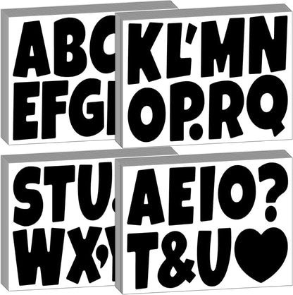 Bemeol Bulletin Board Letters 462 Pieces 4 Inch Alphabet Letter Stickers Cutout Letters for Poster Board Display Home Classroom School Decor(Black)