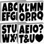 Bemeol Bulletin Board Letters 462 Pieces 4 Inch Alphabet Letter Stickers Cutout Letters for Poster Board Display Home Classroom School Decor(Black)
