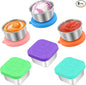 6 PCS Salad Dressing Container to Go,Handy Leakproof Stainless Steel Meal Prep Containers Reusable,Sauce Containers for Lunch Box, Picnics, Travel, Office and Kitchen Storage-1.6oz+2.7oz
