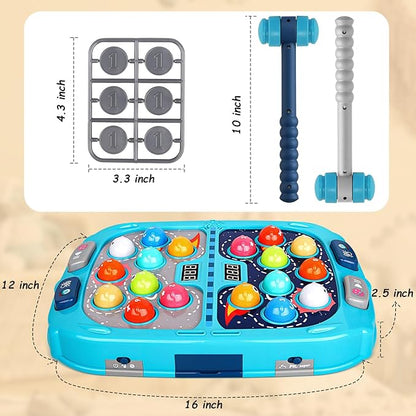 Whack a Mole Game, Toys for 3 4 5 6+ Year Old Boys Girls, Whack a Game for Kids, Gifts for 3-12 Year Old Boys Girls, Interactive Educational Toys with Double Hammers Sound and Light