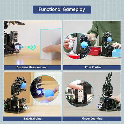 Robot Hand with Arduino Open Source AI Bionic Robotic Hand Five Fingers Solely Movement Mechanical Arm DIY Smart Robot & Engineering Kits, Science/Coding/Programming Set, Standard Kit