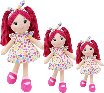 June Garden 23" Snuggle Cuties Sophie - Soft Cuddly Plush Doll Gift for Girls - Huggable Rag Doll - Pink XL