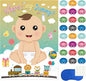 Fepito Baby Shower Party Games - Pin The Dummy On The Baby Game with 24pc Pacifier Stickers