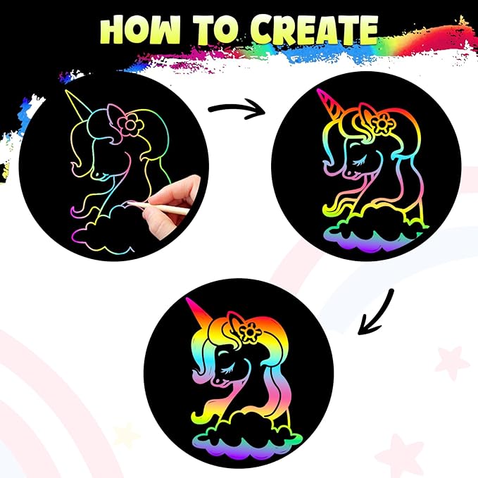 ZMLM 165 Rainbow Scratch Paper Art Crafts Mini Notes Kids Gifts 4 5 6 7 8 9 10 Years Old Girls Boys Students Teens Classroom Prizes School Supplies Birthday Party Travel Toy Activity