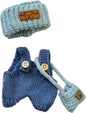 Clothes for Dolls, Handcrafted Crochet 3-Piece Set for 17cm Doll, Stylish Knitted Outfit with Hat, Overalls, Bag Accessories for Doll