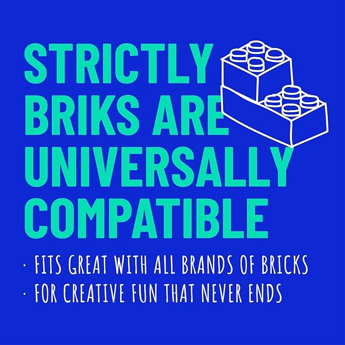Strictly Briks Stackable Baseplates for Building Bricks - Compatible with Lego and All Major Brands - 10 x 10 in, Blue, 12 Pack