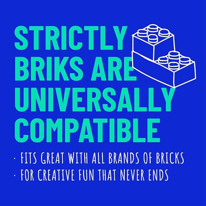 Strictly Briks Stackable Baseplates for Building Bricks - Compatible with Lego and All Major Brands - 10 x 10 in, Blue, 12 Pack
