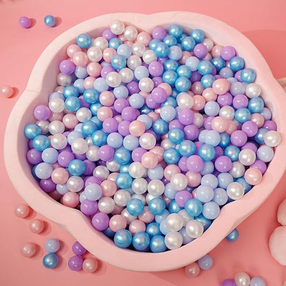 Ball Pit Balls Pack of 100 200 500 - Star and Round Set BPA Free Phthalate Free Non-Toxic Crush Proof Play Balls Soft Plastic Balls for Toddlers Baby Kids Birthday Pool Tent Party