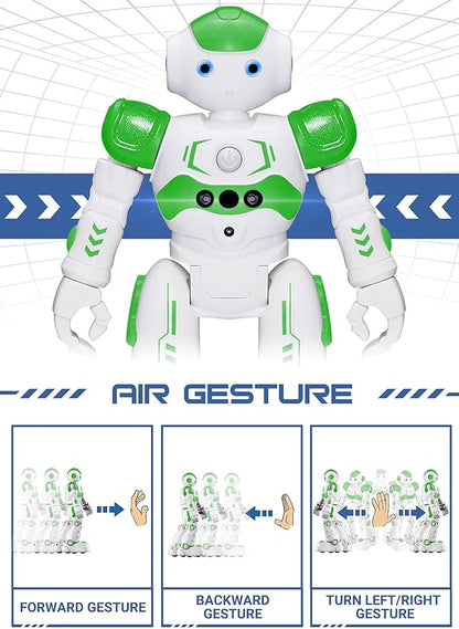 KingsDragon RC Robot Toys for Kids, Gesture & Sensing Remote Control Robot for Age 4 5 6 7 8 Year Old Boys Girls Birthday Present (Green)