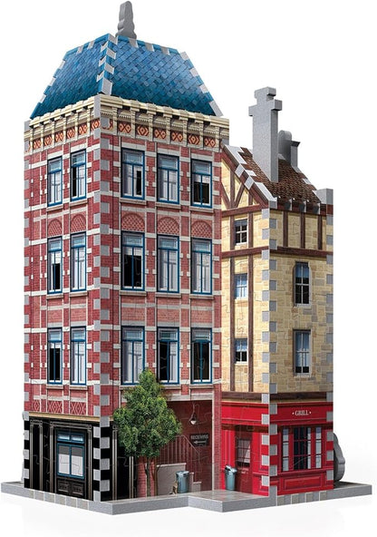 Wrebbit3D Hotel 3D Puzzle | Urbania Collection | 295 Jigsaw Puzzle Pieces | Charming and Unique Streetscape of a Small Town