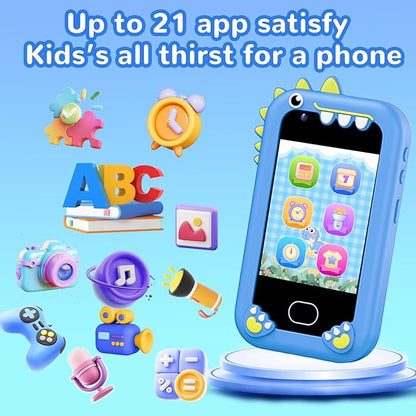 Lapare Kids Phone for Boys, Touchscreen Toy Phone with Dual Camera, Music & Games, Pretend Learning Toy Phone for Toddler with 32GB SD Card