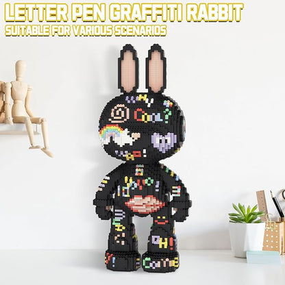 Rabbit Animal Micro Building Blocks Set for Adults Cute Large Sets Toys Gift Kids 6400 Pieces 55cm High Series