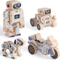 SainSmart Jr. 4-in-1 STEM Kits, Wooden Robot Assembly Toy Set, Woodworking Crafts Projects for Kids, Gift for Boys and Girls