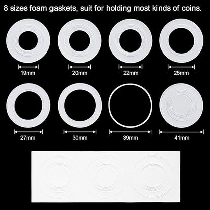FRIMOONY 2 Pack 41mm Coin Capsules, with Foam Gasket and Plastic Storage Box, for Coin Collection