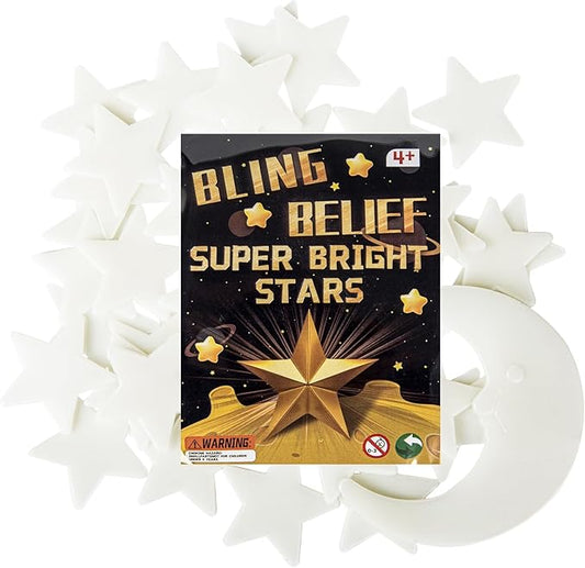 Glow in The Dark Stars for Ceiling,45Stars & 1Moon,Glow in The Dark Stars,Luminous Star and Moon Wall Stickers,Star Stickers for Bedroom Decor, Birthday Gifts（Green）