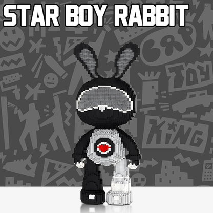 Rabbit Animal Micro Building Blocks Set for Adults Space Boys Cute Large Sets Toys Gift Kids 6550 Pieces 55cm High Series