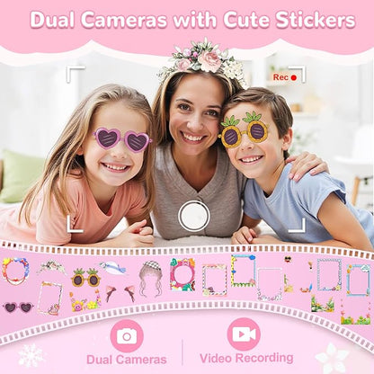 Lapare Kids Smartphone Toy, Toddler Learning Toy Phone with Dual Camera, Game, Music Player, Christmas Birthday Gifts for Girls Age 3-8