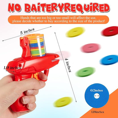 Sumind 4 Pcs Foam Disc Shooter Zip Shot Shooter Disc Launcher (Orange,Green,Red,Blue)