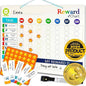 QUOKKA Magnetic Behavior Chore Chart for Kids at Home - Gift Reward Visual Schedule Chart - Dry and Erase Routine and Responsibility - Use 48 Magnets & 49 Stars - from Toddlers to Teens